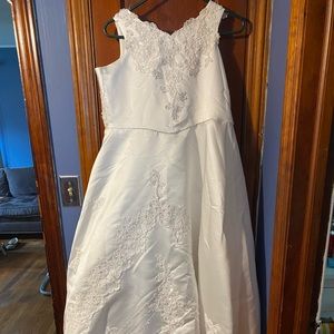 Embroidered flower girl dress.